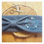 Stirnband, Blumenring Blau