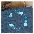 Stirnband, Blumenring Blau