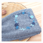 Stirnband, Blumenring Blau