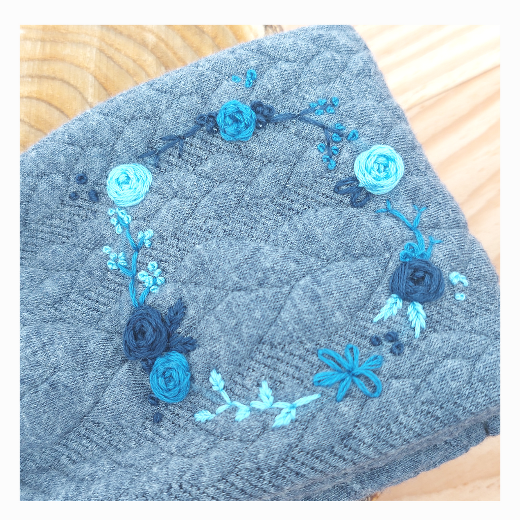 Stirnband, Blumenring Blau