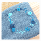 Stirnband, Blumenring Blau