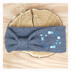 Stirnband, Blumenring Blau