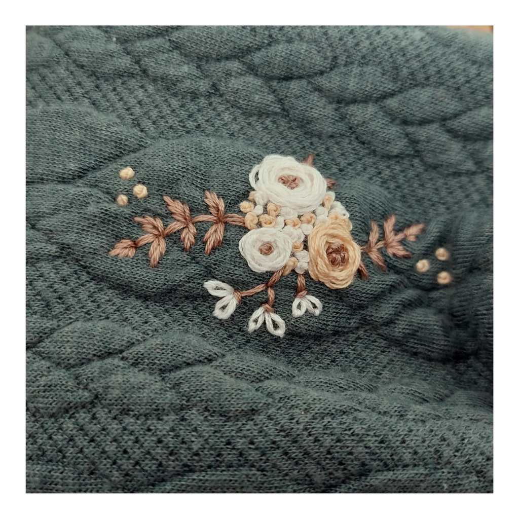 Stirnband, Blumenranke klein weiß/Beige