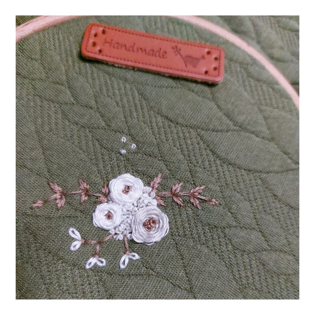 Stirnband, Blumenranke klein weiß/Beige