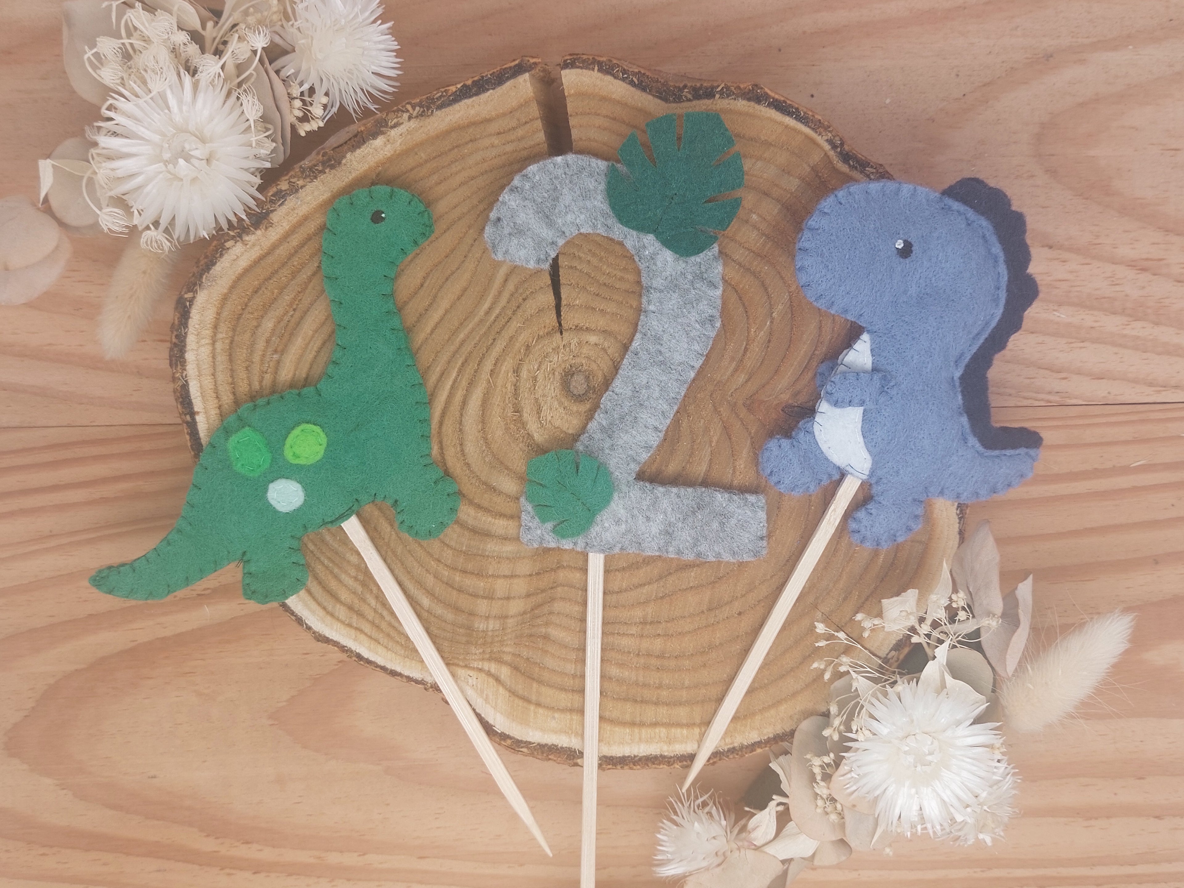 Cake-Topper, Kuchendeko, 3-Teilig, Dinosaurier