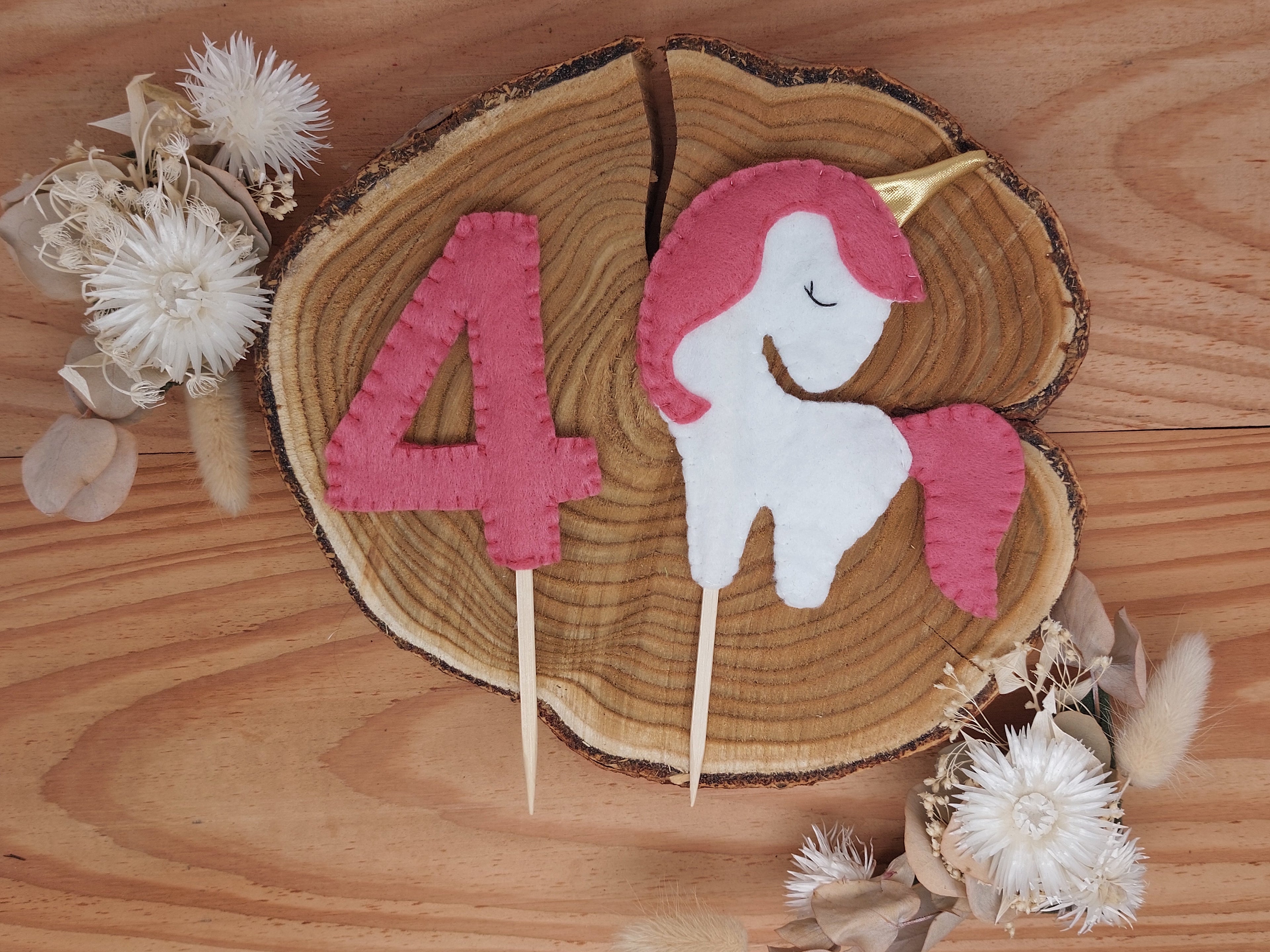 Cake-Topper, Kuchendeko, 3-Teilig, Einhorn